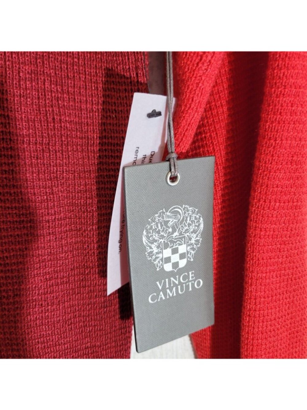 NWT Vince Camuto Sweater Womens M Red Button Shoulder Colorblock Nordstrom - Picture 11 of 11